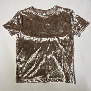 velvet short sleeve crop top